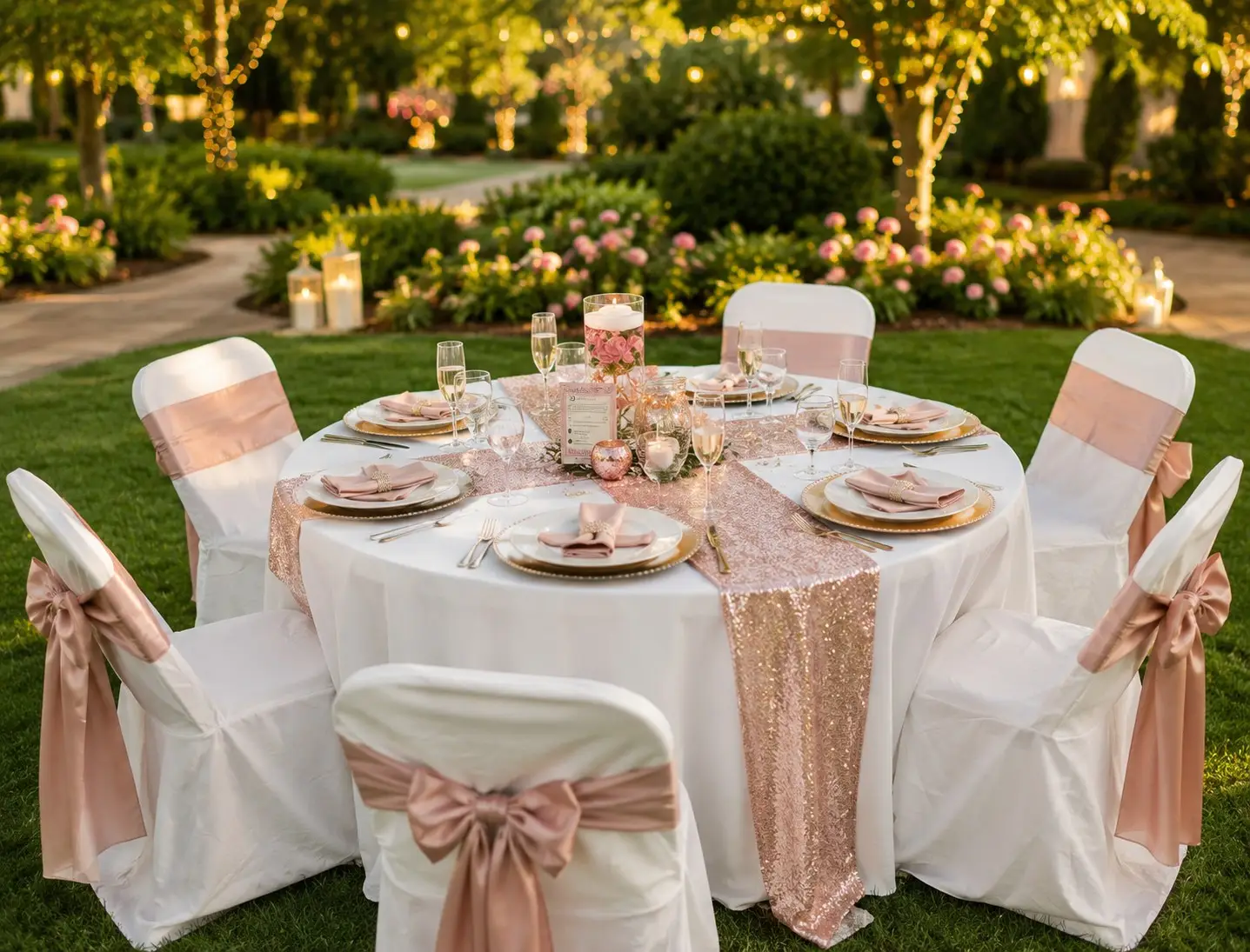 Blush-themed styled event table setting