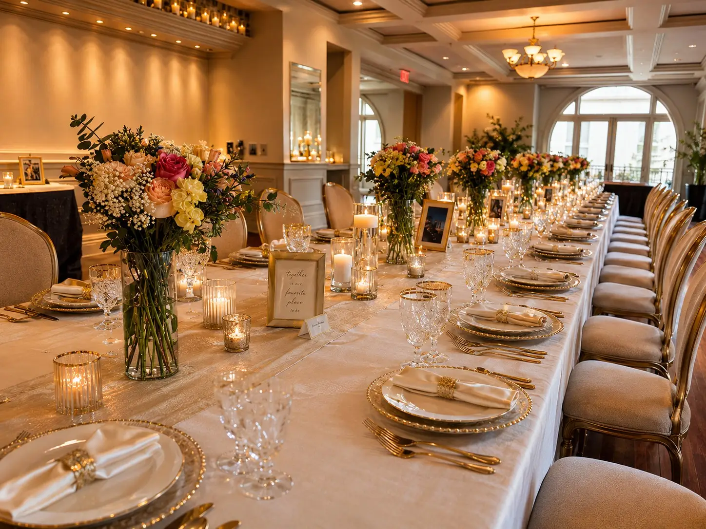 Styled engagement party setup