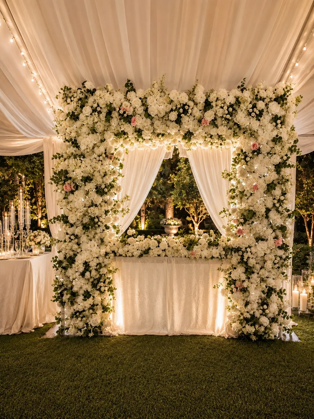 Floral flower wall backdrop rental
